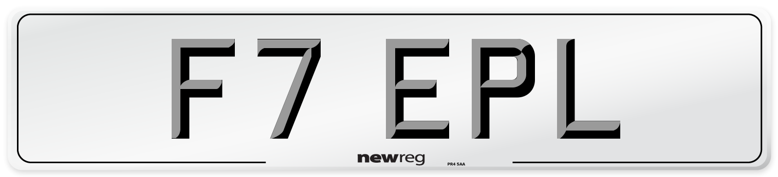 F7 EPL Number Plate from New Reg